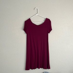 Maroon Tee Shirt Dress | Size Small